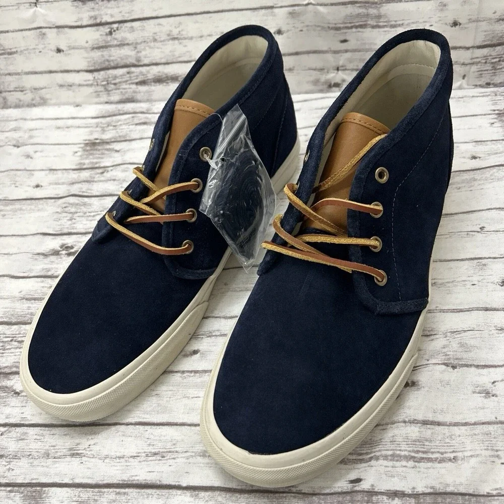 Polo Ralph Lauren Keaton Suede Chukka Boot Sneaker Men's 11.5 Navy Blue NWOB